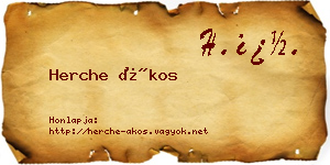 Herche Ákos névjegykártya